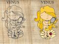 Plantillas para colorear de la diosa romana Venus, 15x10cm Dibujo para colorear en papiro real