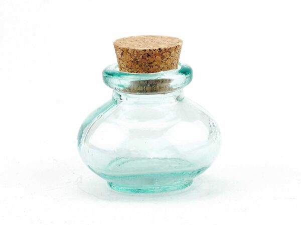 Botella de vidrio redonda con corcho 90ml - EcoGreen Glass