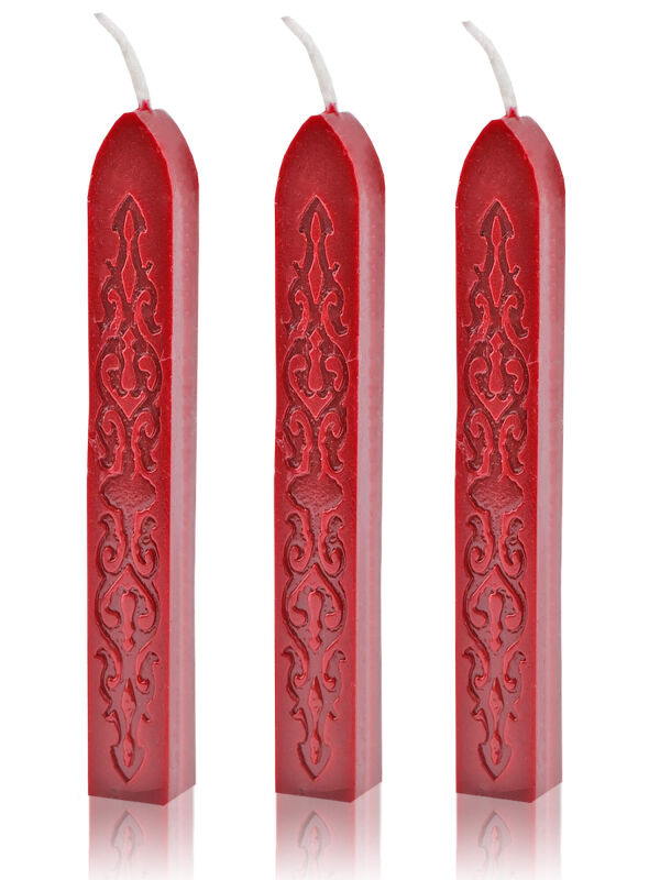 Sealing wax red - 3 sticks of real wax for sealing stamps
