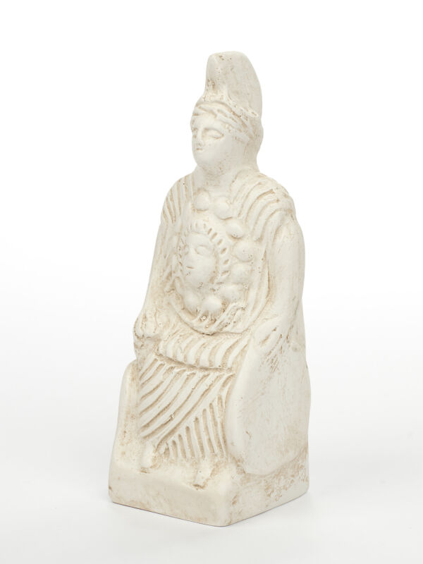 Statue Minerva - Athena, light patina, 14cm, Roman Greek goddess of wisdom and craftsmen