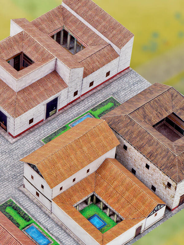 Schreiber-Bogen, ciudad romana - hoja de artesanía pueblo romano, fabricación de modelos de cartón