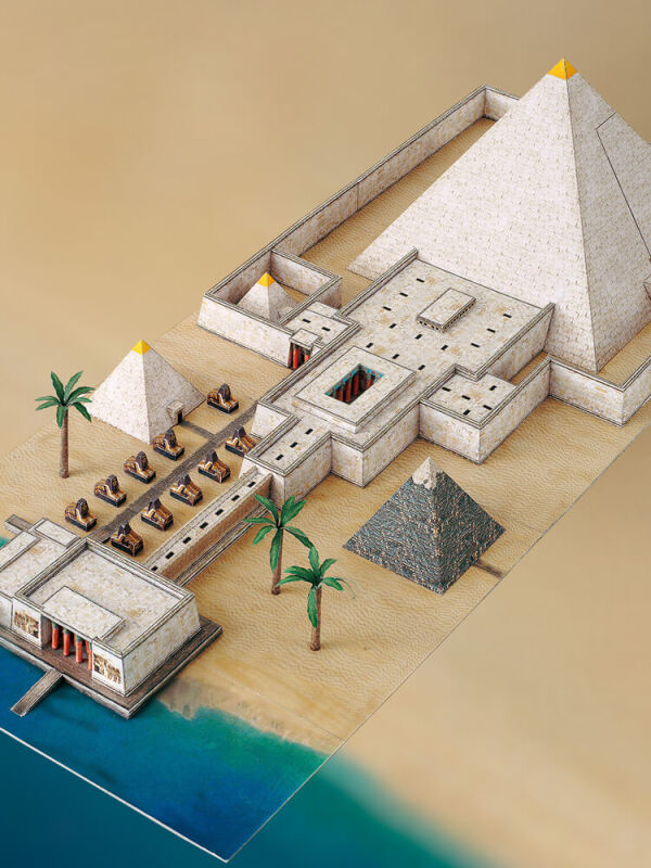 Schreiber-Bogen, ägyptische Pyramide mit Taltempel, Kartonmodellbau