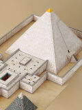 lámina de Schreiber, pirámide egipcia con templo del valle, fabricación de modelos de cartón
