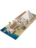 Schreiber sheet, Egyptian pyramid with valley temple, cardboard model making