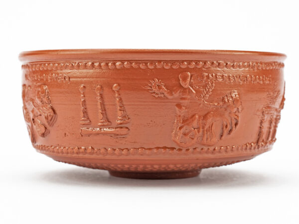 Taza Circo Máximo, carrera de caballos en Roma, vaso de bebida romano con decoración en relieve