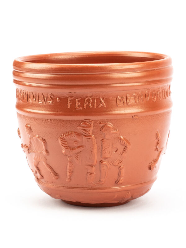 Copa Priscus Gladiators, vaso de bebida romano con...