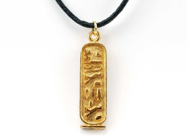 Colgante jeroglífico Cleopatra 24ct bañado en oro