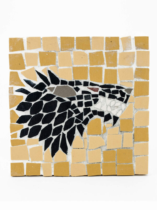 Plantilla de pintura de mosaico pintura de mosaico lobo 10x10cm - set de 3