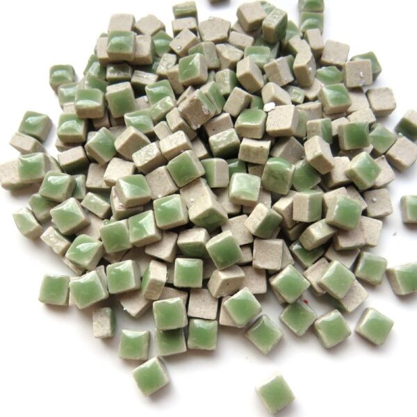 Azulejos de mosaico mini jade verde, Mosaico esmaltado, 5 x 5 x 3 mm, aprox. 250 piezas, Jade