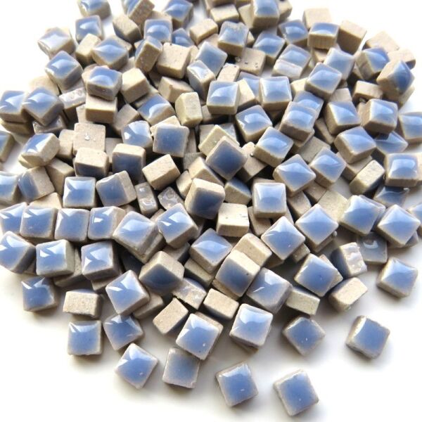 Mosaic tiles mini cornflower blue, glazed, 5 x 5 x 3 mm, approx. 250 pcs,Cornflower
