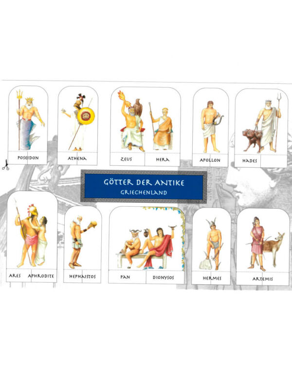 Artesanía-postales dioses del mundo antiguo - Grecia