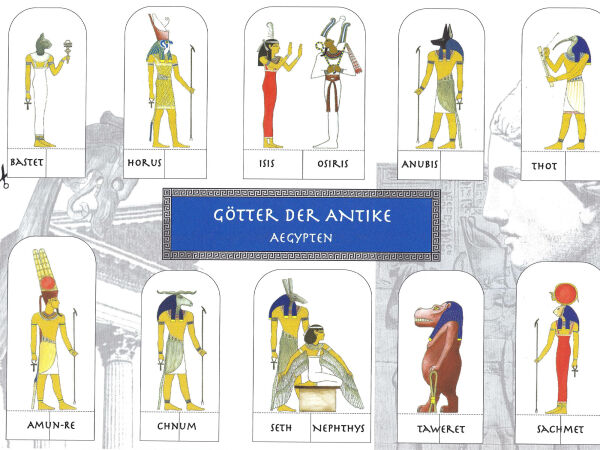 Handicraft-postcard gods of the ancient world - Egypt
