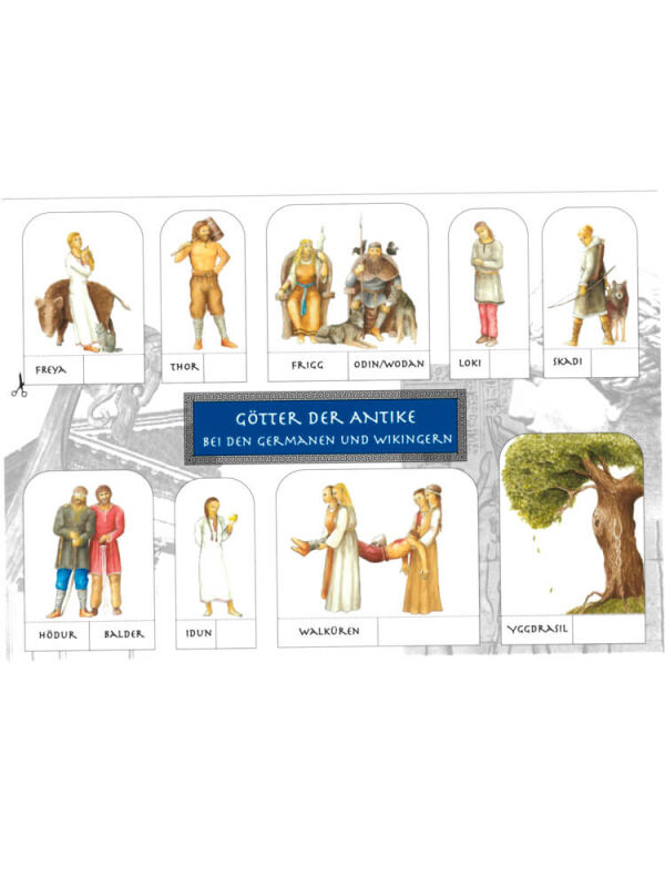 Handicraft-postcard gods of the ancient world - Germanic and Viking
