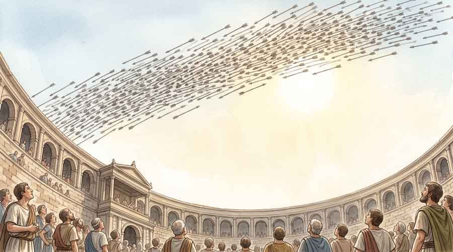 Ludi Apollinares: ein Pfeilregen über dem Circus