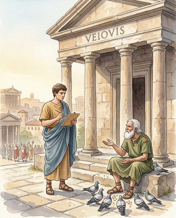 Veiovis-Tempel auf dem Kapitol — der dunkle Gegen-Jupiter und die Mai-Agonalia