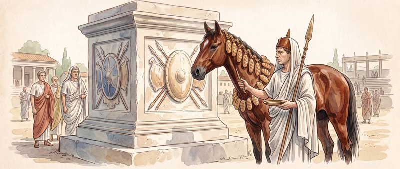 Equus October: Pferdeopfer für Mars auf dem Marsfeld in Rom