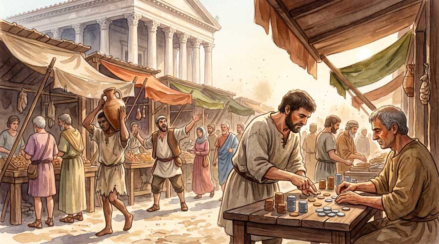 Mercatus: Marktbuden und Händler nach den Ludi Romani in Rom