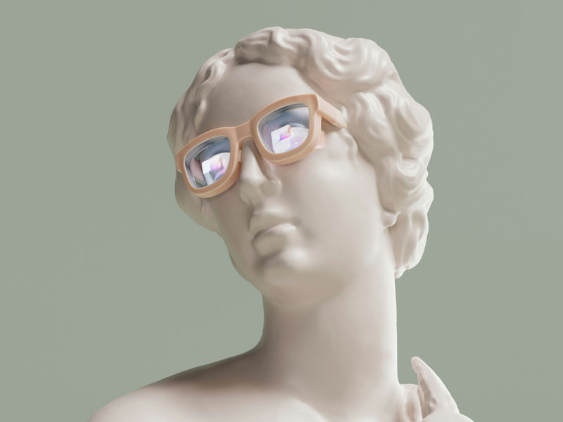 Römische Frauenbüste mit Sonnenbrille
